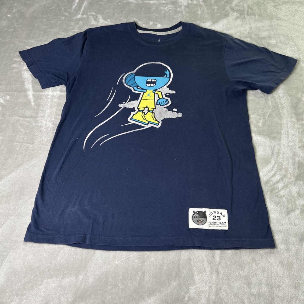 Jordan Shirt Mens Large Blue 23 Engineered Flight Globe Graphic Basketball Tee